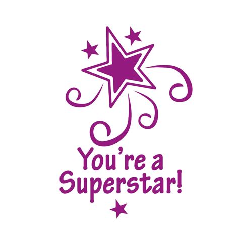 Purple You`re A Superstar Stamper Superstickers