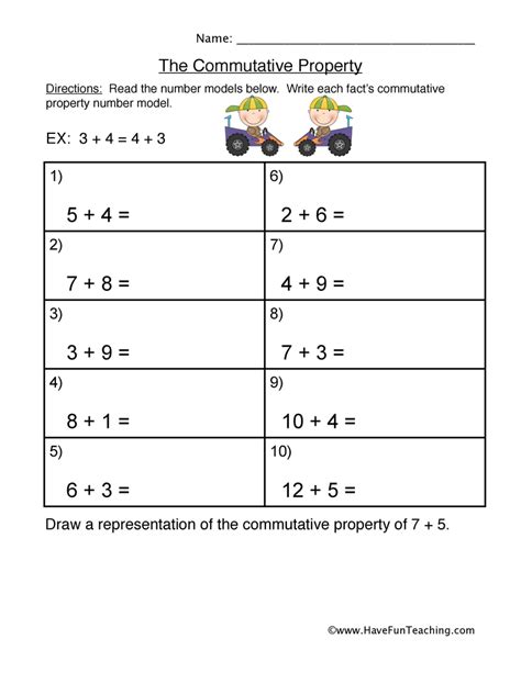 Commutative Property Worksheet Rd Grade