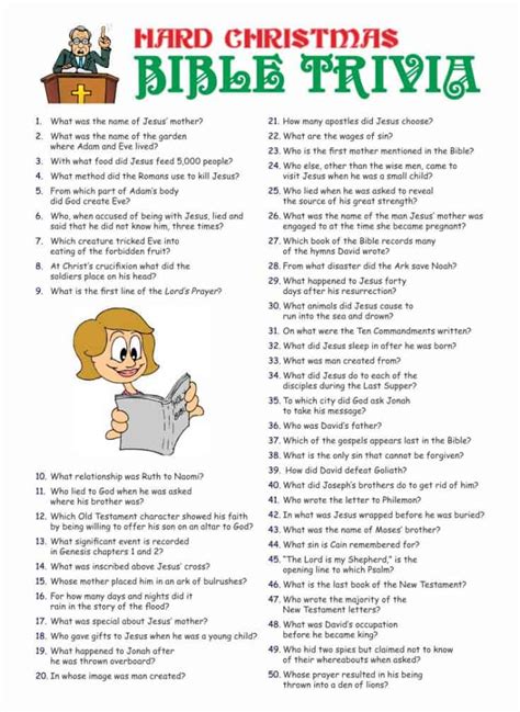 Easy Bible Trivia Questions And Answers Printable Challenge Your