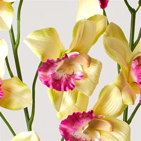 Artificial Green Cymbidium Orchid Stems Picks Sprays Floral Supplies Craft Supplies