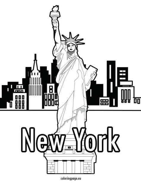 New York City Skyline Coloring Pages At Free