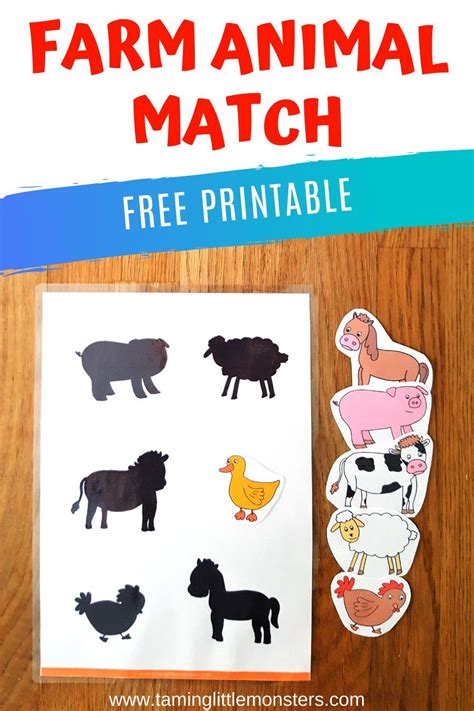 Free Farm Animal Matching Game For Kids Taming Little Monsters Farm