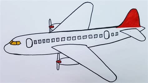 Aeroplane Drawing Quickly How To Draw Aeroplane Step By Step Simple