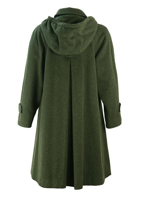 Woodland Green Loden Swing Coat With Detachable Hood M Reign Vintage