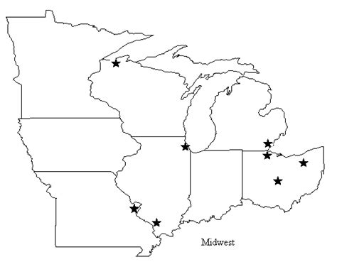 Blank Map Midwestern States