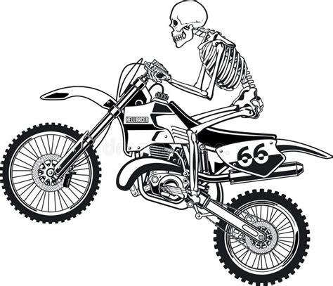 Skeleton Riding Motorcycle Vector Illustration Stock Vector