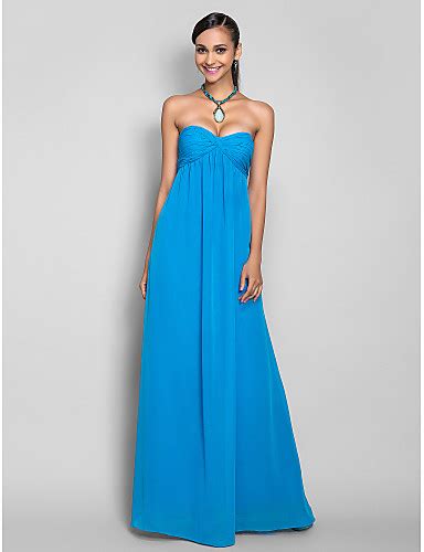 Sheath Column Sweetheart Neckline Floor Length Chiffon Open Back Prom