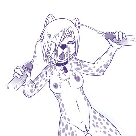 Rule 34 Bukkake Canine Cheetah Collar Cum Cum On Breasts