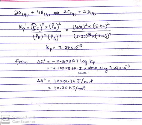 At 25 ∘c25 ∘c The Equilibrium Partial Pressures For The Reaction 3ag