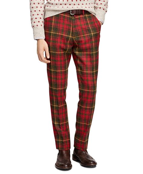 Lyst Brooks Brothers Tartan Trousers In Red For Men