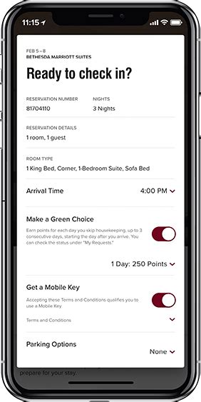 The bonvoy app will notify me a day or even longer before i'm due or checkin, to checkin using the app. Marriott App | The Perfect Travel Companion®