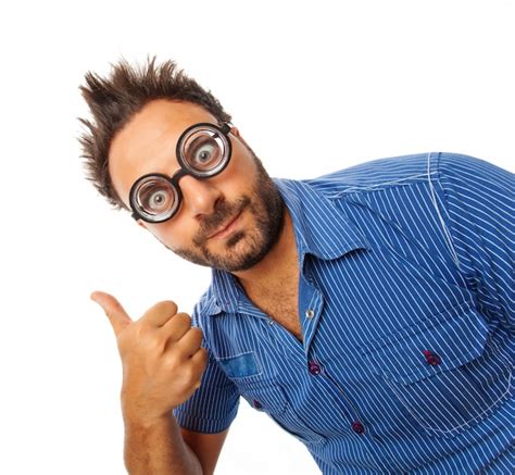 Premium Photo Man With A Surprised Expression And Thick Glasses