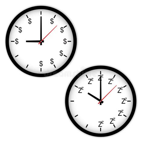 The Clock Concept With Time To Work And Sleep Stock Vector