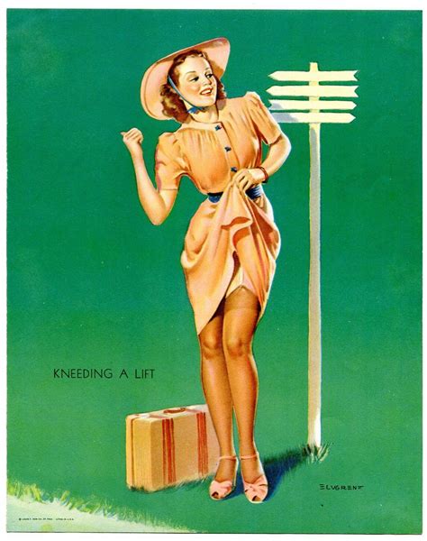 Pin Up Girl Calendar Print By Gil Elvgren Kneeding A Lift Other