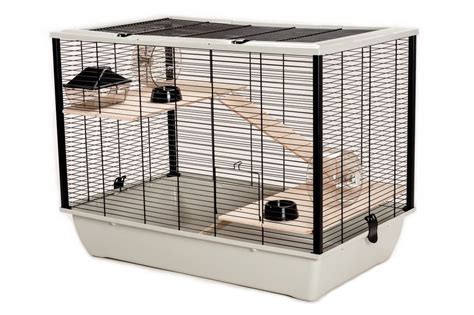 Large Rat Hamster Mouse Cage Grey Base Two Tiers Wooden Shelves The