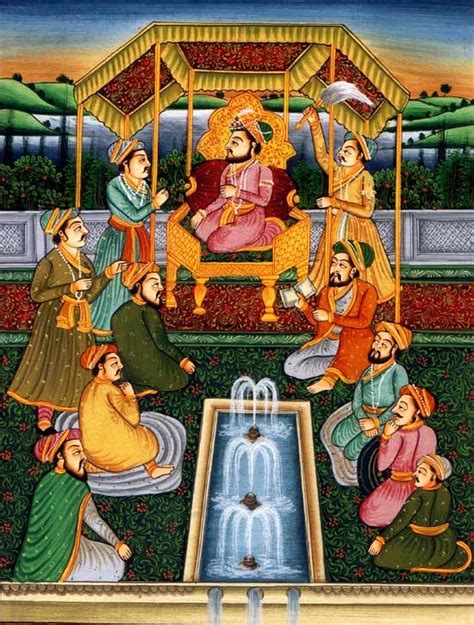 In The Mughal Court Scene Paintings The Court Scenes Are Depicted In