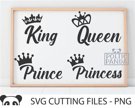 King Queen Prince Princess Svg Png Pdf Queen With Crown Etsy Uk