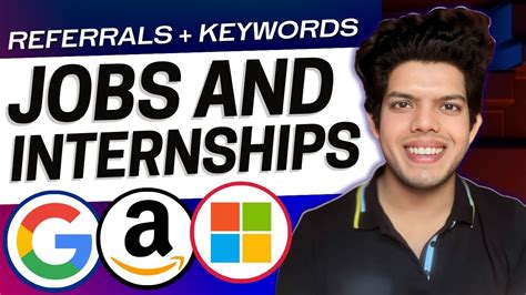 14 Internships + Full Time Job Openings + Referrals + Keywords for