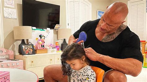 Dwayne Johnson Shows Off His Hair Skills In An Adorable Post With His 2