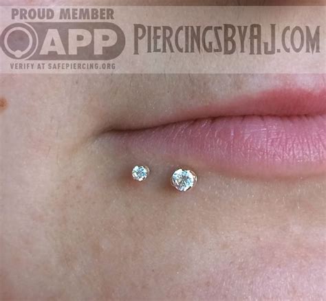 Piercings By AJ Fully Healed 16g Double Lip With 2mm And 3mm Prong