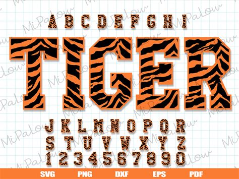 Tiger Font Svg Tiger Alphabet Svg Tiger Numbers Svg Etsy