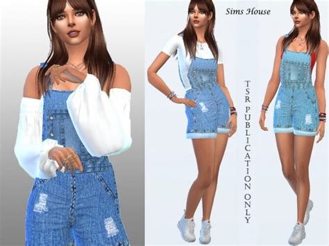 Denim Overalls With Shorts By Sims House At Tsr Sims 4 Updates