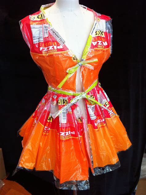 recycled wrapper dress fashion plastic dress dresses