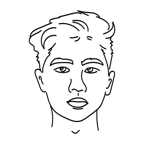 Male Face Drawing Outline