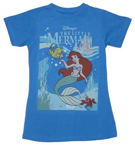 Womens Blue Walt Disneys The Little Mermaid Scene T Shirt From Fabric Flavours