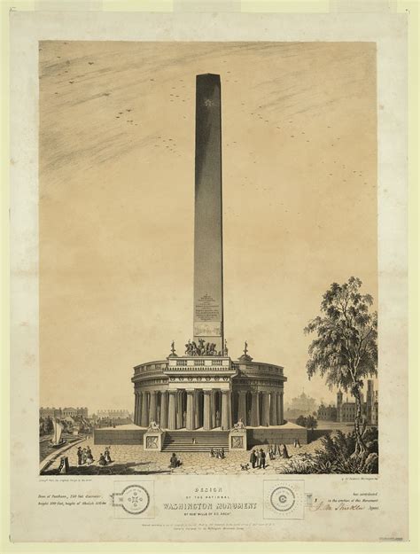 Design Of The Original Washington Monument By Robert Mills 1847 Wamo