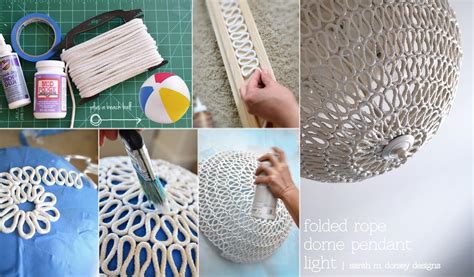 Sarah M Dorsey Designs Diy Folded Rope Dome Pendant Light How To