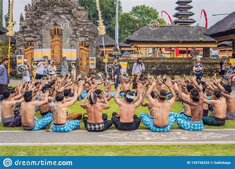 Bali 2018 May 20 Traditional Balinese Kecak Dance At Ulun Danu Temple Editorial Image Image