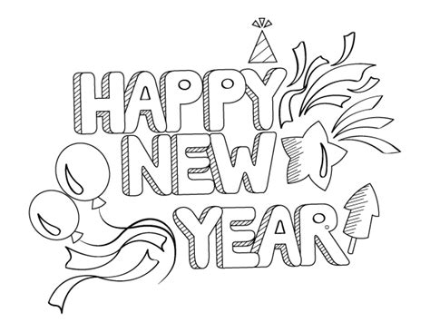 Coloring Pages Printable New Years / Free Printable New Years Coloring