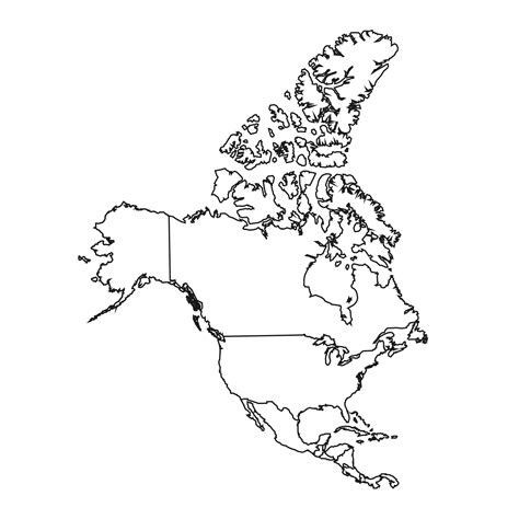 Usa Canada Mexico Maps North America Map On White Background