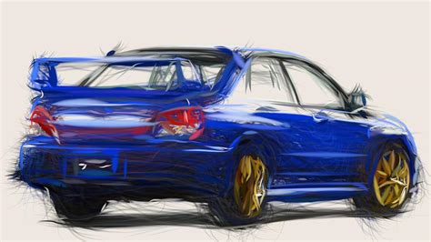 Subaru Impreza Wrx Sti Draw Digital Art By Carstoon Concept Pixels