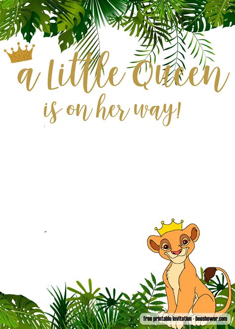 Free Printable Lion King Baby Shower Invitations Templates Download