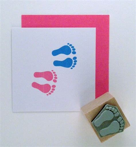 Mini Baby Feet Rubber Stamp