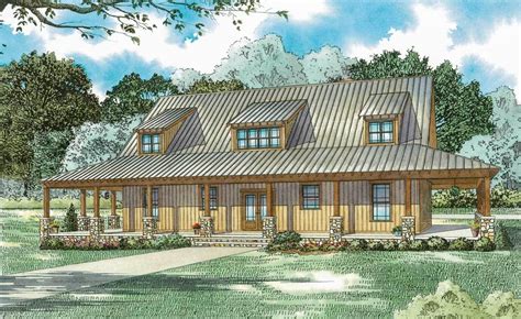 Rustic Farmhouse With Wraparound Porch 60702nd Architectural