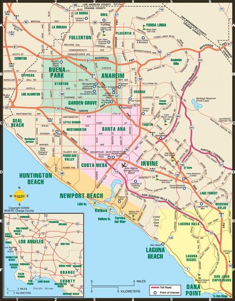 Los Angeles Y Sus Alrededores De Ciudades Mapa Mapa De Los Ángeles Y