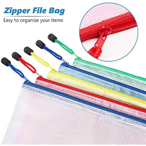 Katevo Zipper File Bags A3 5 Pcs Large Mesh Pouch Pvc Waterproof