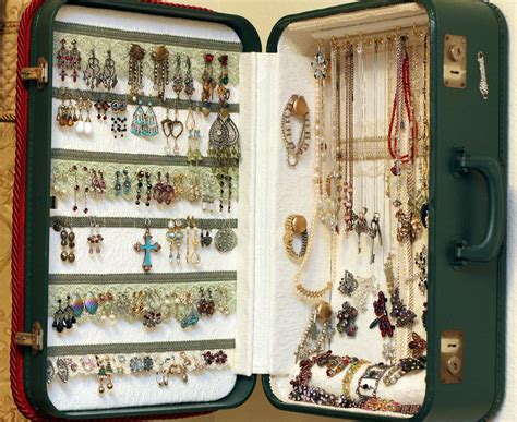 Suitcase Diy Jewelry Display Diy Jewelry Holder Jewelry Organization