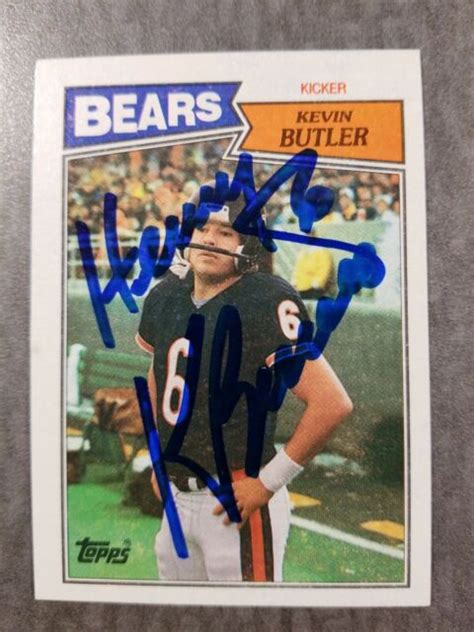 Kevin Butler Chicago Bears 1987 Topps Autographed Football Card Ebay
