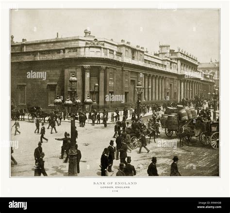 The Bank Of England London Antique London Photograph 1893 Stock