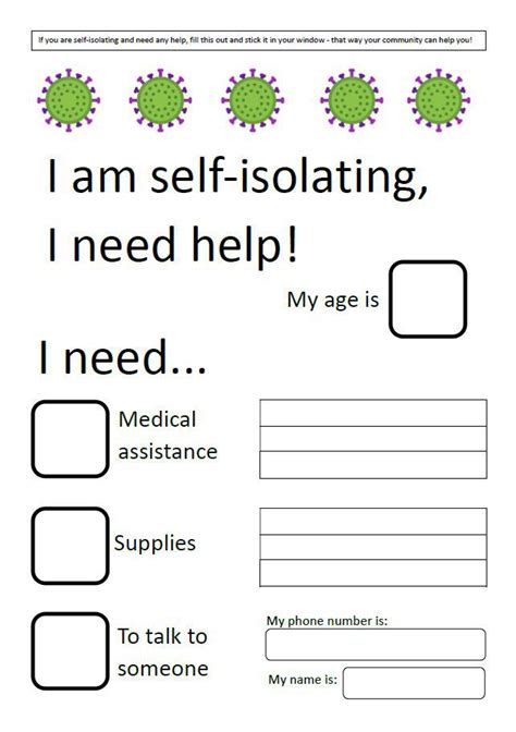 Self Isolation Window Poster Please Print And Post To Neighbours