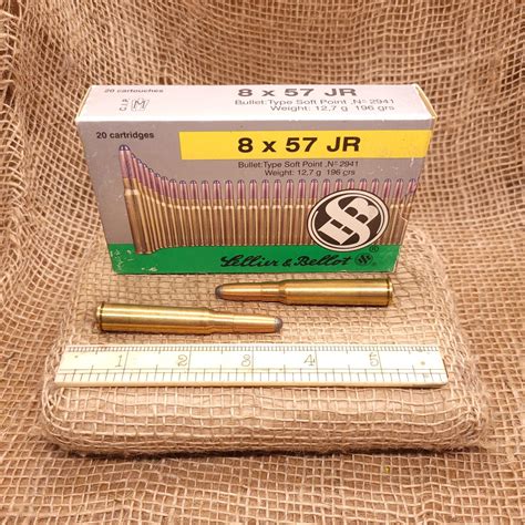Sellier And Bellot 8x57mm Jr Mauser Ammo Pack 20 Rounds Brass Cased