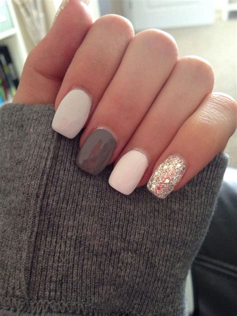 Awasome Gray Nails With White Tips 2022 Fsabd42