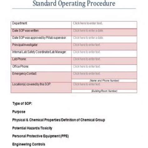 30 Editable Standard Operating Procedures Sops Temp Standard