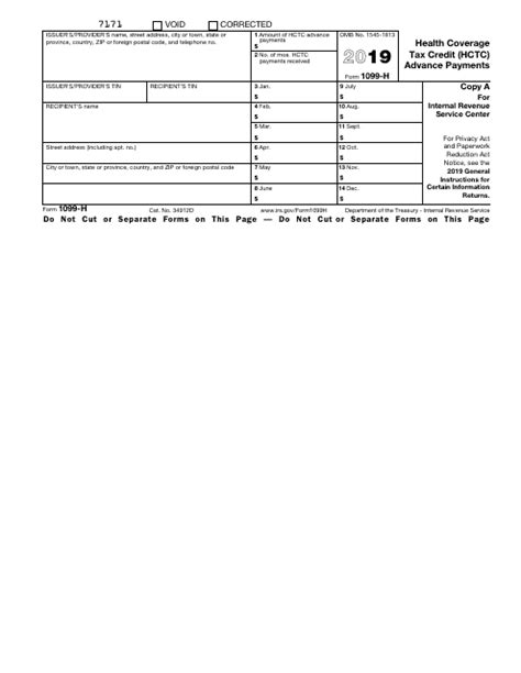 Irs Form 1099 H 2019 Fill Out Sign Online And Download Fillable