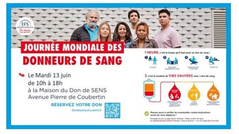 Journée Mondiale Des Donneurs De Sang à Sens Ville De Sens Agenda Et Actualités De La Ville