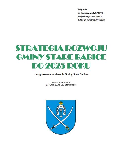 Strategia Rozwoju Gminy Do 2025 Roku Stare Babice